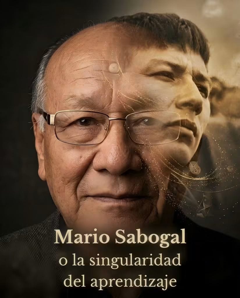 Portada con el retrato de Mario Sabogal y el título «Mario Sabogal o la singularidad del aprendizaje»
